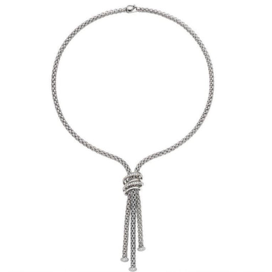 FP MiaLuce 18ct White Gold .97ct Diamond Lariat Necklace