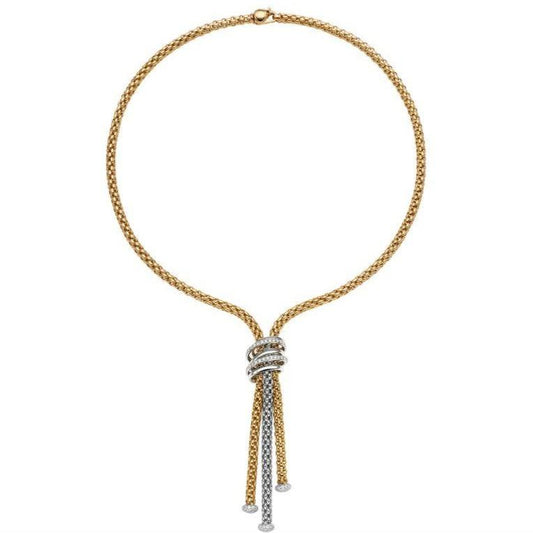 FP MiaLuce 18ct Yellow Gold .97ct Diamond Lariat Necklace