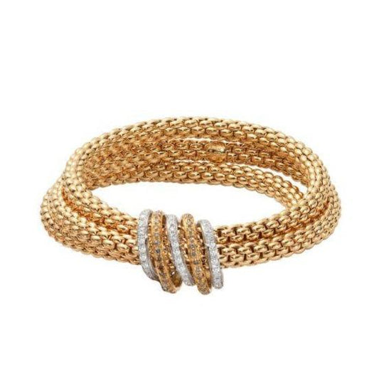 FP MiaLuce 18ct Yellow Gold 1.2ct Brown Diamond Bracelet