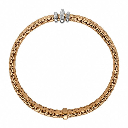 FP Panorama 18ct Rose Gold .23ct Diamond Rondelle Bracelet