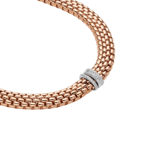 FP Panorama 18ct Rose Gold .23ct Diamond Rondelle Necklace