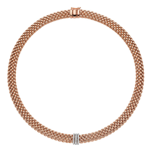 FP Panorama 18ct Rose Gold .23ct Diamond Rondelle Necklace