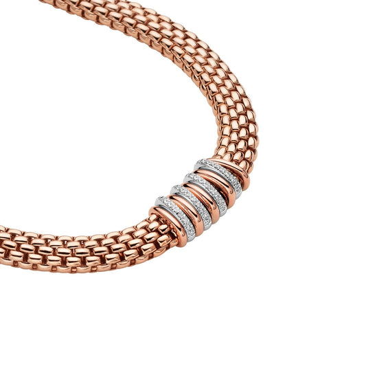 FP Panorama 18ct Rose Gold .3ct Diamond Rondelle Necklace