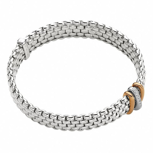 FP Panorama 18ct White Gold .8ct Diamond Mixed Rondelle Bracelet