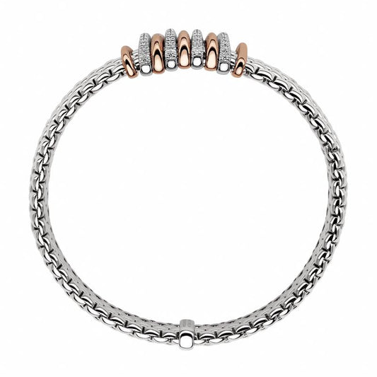 FP Panorama 18ct White Gold .3ct Diamond Mixed Rondelle Bracelet