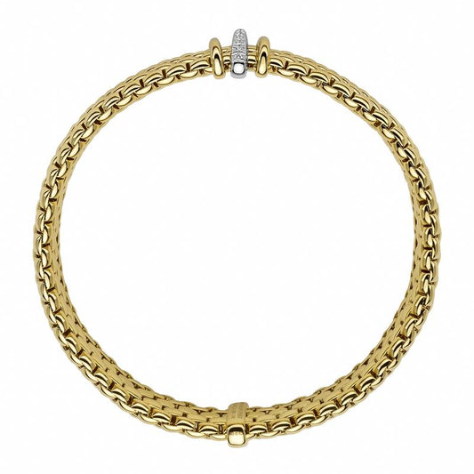 FP Panorama 18ct Yellow Gold .8ct Diamond Mixed Rondelle Bracelet