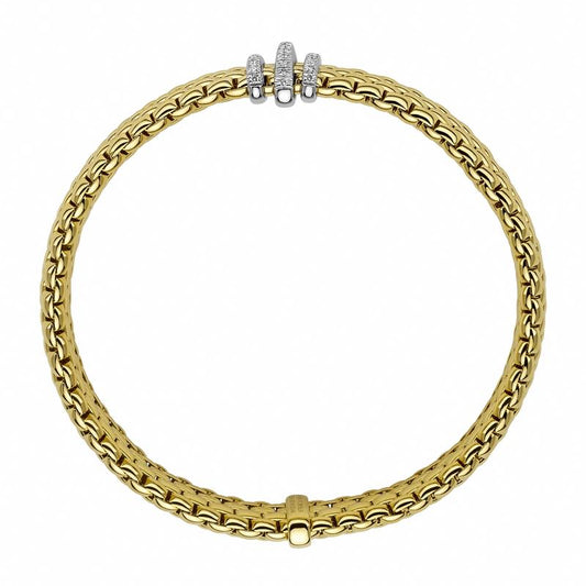 FP Panorama 18ct Yellow Gold .23ct Diamond Rondelle Bracelet