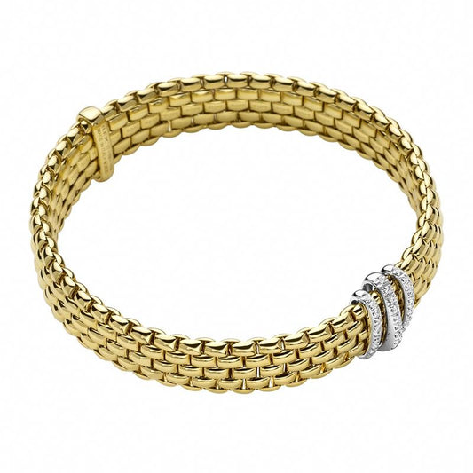 FP Panorama 18ct Yellow Gold .23ct Diamond Rondelle Bracelet