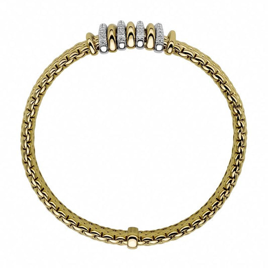 FP Panorama 18ct Yellow Gold .3ct Diamond Mixed Rondelle Bracelet