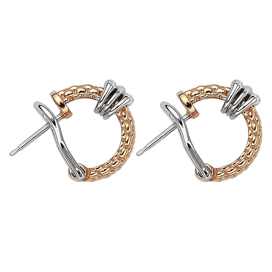 FP Prima 18ct Rose Gold .8ct Diamond Hoop Earrings