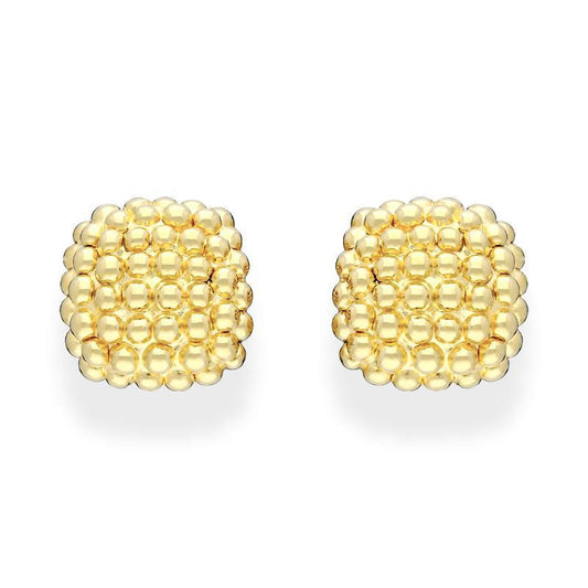 FP Luci 18ct Yellow Gold Cushion Earrings D