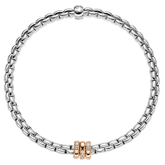 FP Eka Tiny 18ct White Gold .16ct Diamond Bracelet