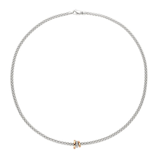 FP Flex'it Prima 18ct White Rose Gold Diamond 43cm Necklace