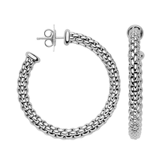 FP Essentials 18ct White Gold Medium Hoop Earrings