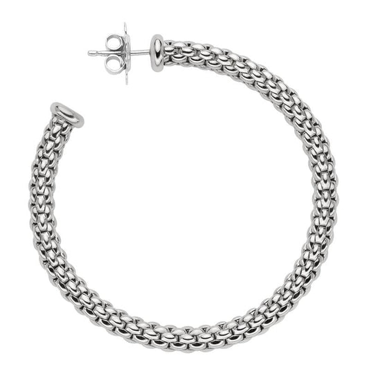 FP Essentials 18ct White Gold Large Hoop Earrings