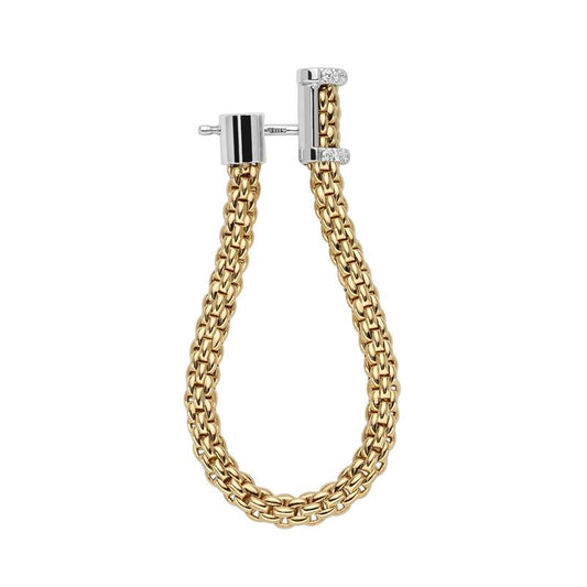 FP Flexit Essentials 18ct Yellow Gold Diamond Medium Mesh Chain Earrings