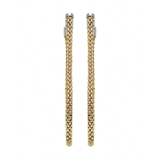 FP Flexit Essentials 18ct Yellow Gold Long Mesh Chain Earrings