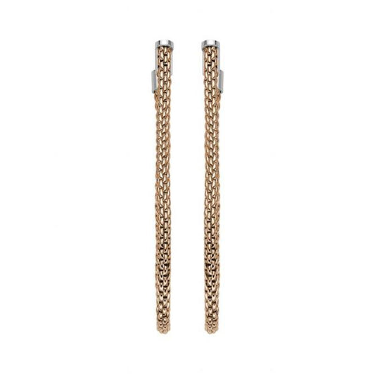 FP Flexit Essentials 18ct Rose Gold Long Mesh Chain Earrings