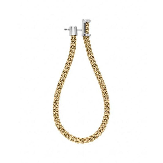 FP Flexit Essentials 18ct Yellow Gold Diamond Long Mesh Chain Earrings